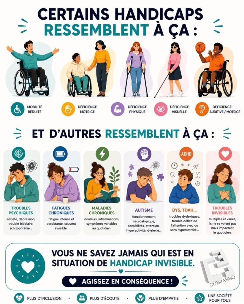 Le handicap prend plusieurs formes plus ou moins visibles